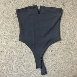 PrettyLittleThing Charcoal Bodysuit
